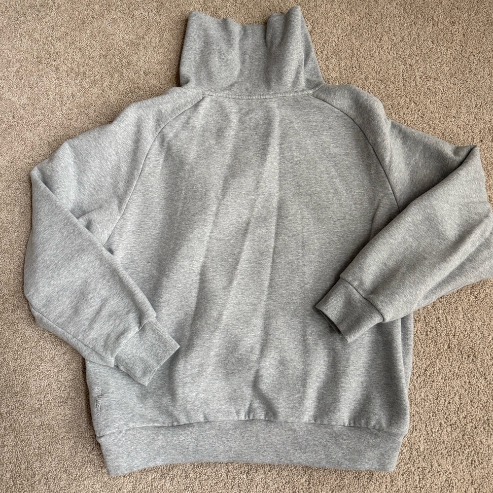 Athleta Light Gray Quarter Zip Pullover Sweatshirt - image 3